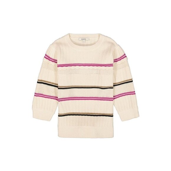 NWT GARCIA Cream Multicolor Striped Knit Top - Picture 7 of 7